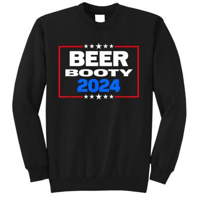 Vote For Beer And Booty Funny 2024 Election Sweatshirt