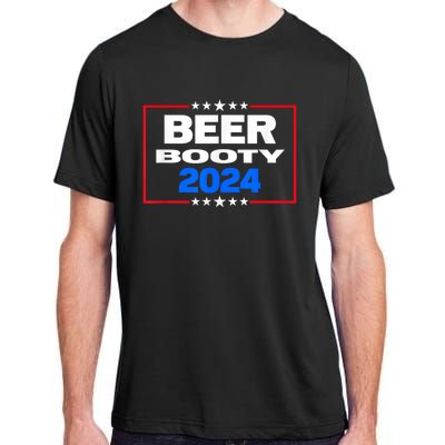 Vote For Beer And Booty Funny 2024 Election Adult ChromaSoft Performance T-Shirt