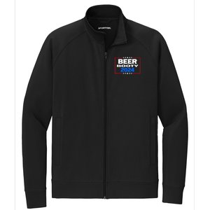 Vote For Beer And Booty Funny 2024 Election Stretch Full-Zip Cadet Jacket