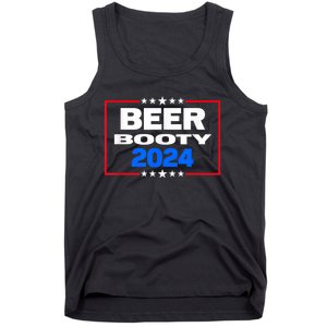 Vote For Beer And Booty Funny 2024 Election Tank Top