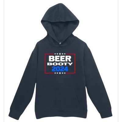 Vote For Beer And Booty Funny 2024 Election Urban Pullover Hoodie