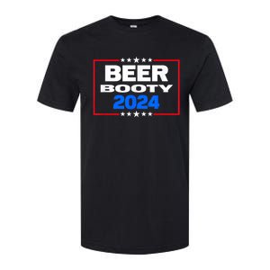 Vote For Beer And Booty Funny 2024 Election Softstyle CVC T-Shirt