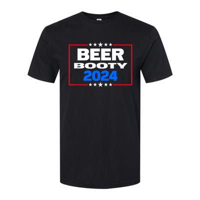 Vote For Beer And Booty Funny 2024 Election Softstyle CVC T-Shirt