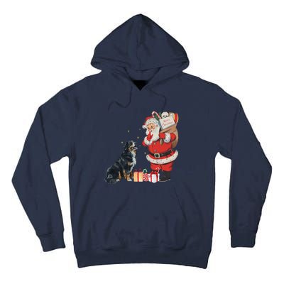 Vintage Funny Bernese Mountain Dog And Santa Clause Xmas Tall Hoodie