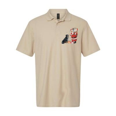 Vintage Funny Bernese Mountain Dog And Santa Clause Xmas Softstyle Adult Sport Polo