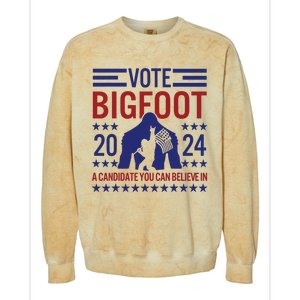 Vote For Bigfoot 2024 Funny A Candidate You Can Believe In Colorblast Crewneck Sweatshirt