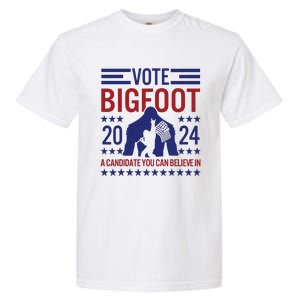 Vote For Bigfoot 2024 Funny A Candidate You Can Believe In Garment-Dyed Heavyweight T-Shirt