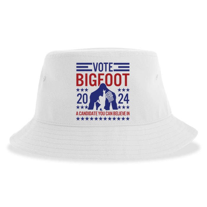 Vote For Bigfoot 2024 Funny A Candidate You Can Believe In Sustainable Bucket Hat