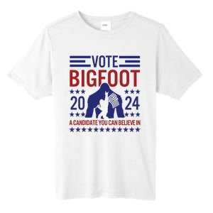 Vote For Bigfoot 2024 Funny A Candidate You Can Believe In Tall Fusion ChromaSoft Performance T-Shirt