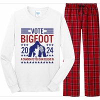 Vote For Bigfoot 2024 Funny A Candidate You Can Believe In Long Sleeve Pajama Set