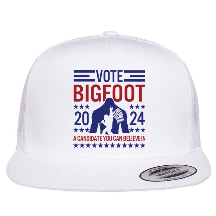 Vote For Bigfoot 2024 Funny A Candidate You Can Believe In Flat Bill Trucker Hat