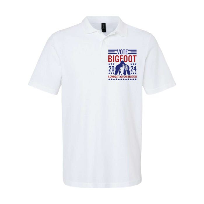 Vote For Bigfoot 2024 Funny A Candidate You Can Believe In Softstyle Adult Sport Polo