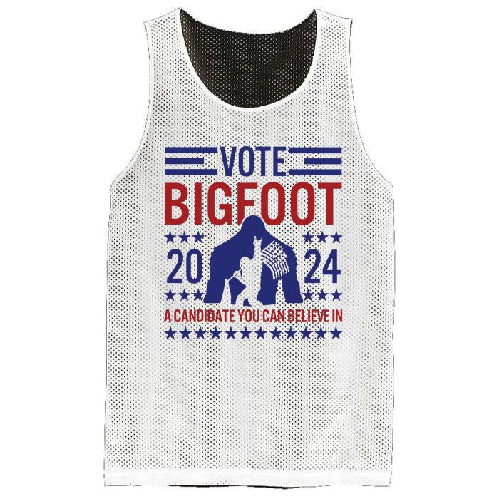 Vote For Bigfoot 2024 Funny A Candidate You Can Believe In Mesh Reversible Basketball Jersey Tank