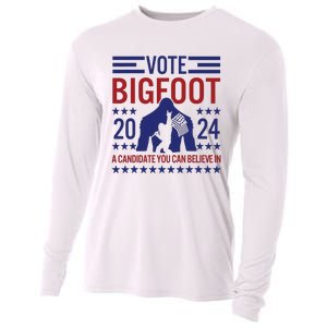 Vote For Bigfoot 2024 Funny A Candidate You Can Believe In Cooling Performance Long Sleeve Crew