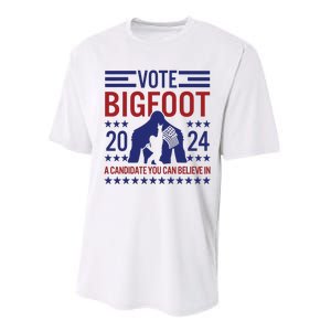 Vote For Bigfoot 2024 Funny A Candidate You Can Believe In Performance Sprint T-Shirt