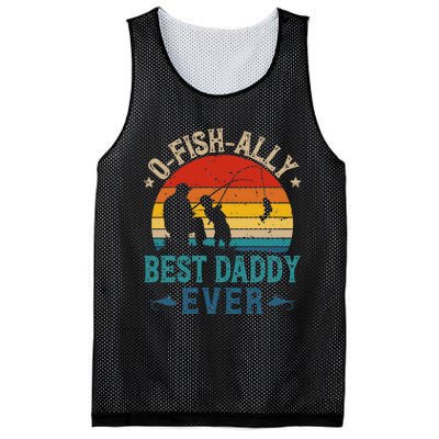 Vintage Fishing Best Daddy Ever Ofishally Sunset Fisherman Mesh Reversible Basketball Jersey Tank