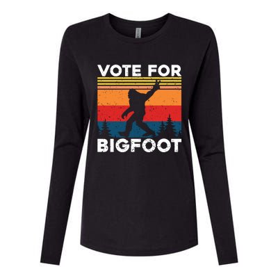 Vote For Bigfoot Womens Cotton Relaxed Long Sleeve T-Shirt