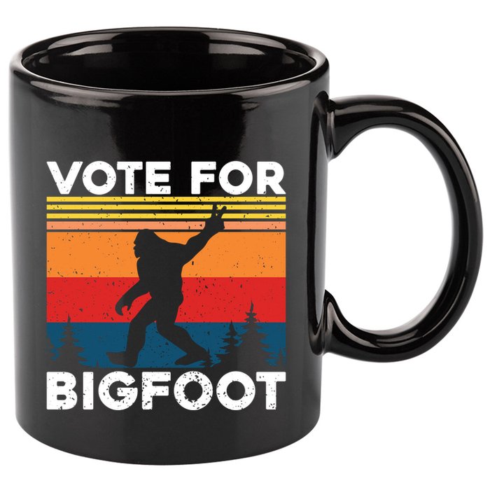 Vote For Bigfoot 11oz C Handle Ceramic Mug