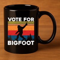 Vote For Bigfoot 11oz C Handle Ceramic Mug
