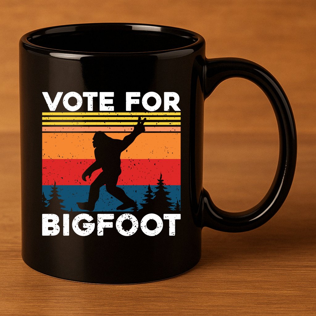 Vote For Bigfoot 11oz C Handle Ceramic Mug