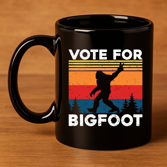 Vote For Bigfoot 11oz C Handle Ceramic Mug
