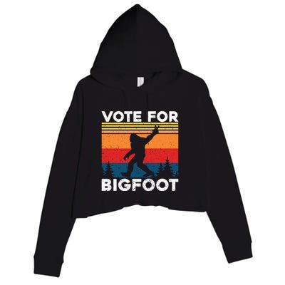 Vote For Bigfoot Crop Fleece Hoodie