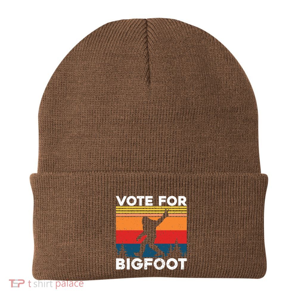 Vote For Bigfoot Knit Cap Winter Beanie