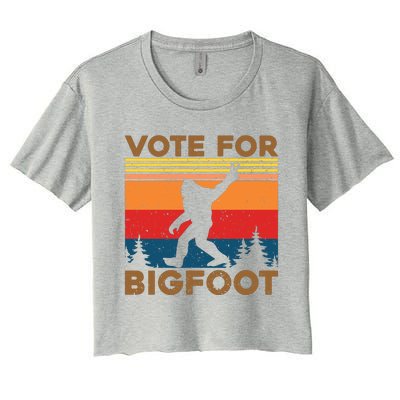 Vote For Bigfoot Women's Crop Top Tee