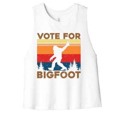 Vote For Bigfoot Women's Racerback Cropped Tank