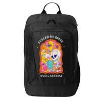 Vintage Fueled By Spite And Caffeine Skeleton Halloween City Backpack