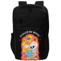 Vintage Fueled By Spite And Caffeine Skeleton Halloween Impact Tech Backpack