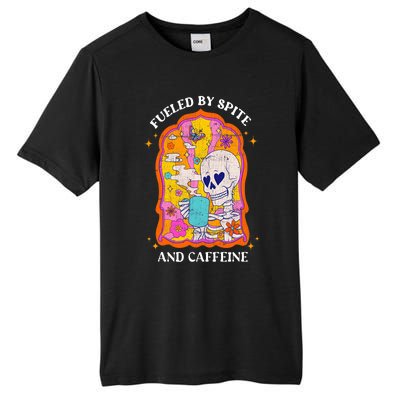 Vintage Fueled By Spite And Caffeine Skeleton Halloween Tall Fusion ChromaSoft Performance T-Shirt