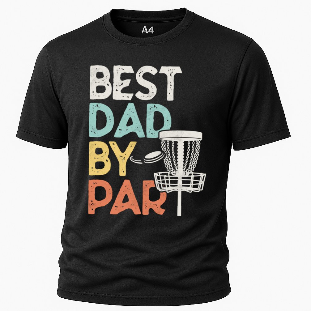 Vintage Funny Best Dad By Par Disk Golf Dad Funny Gift Cooling Performance Crew T-Shirt