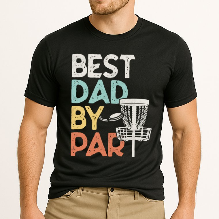 Vintage Funny Best Dad By Par Disk Golf Dad Funny Gift Cooling Performance Crew T-Shirt