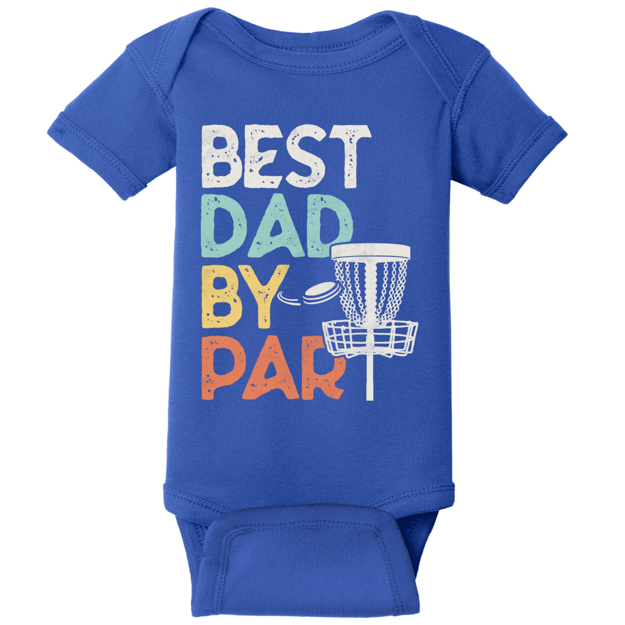 Vintage Funny Best Dad By Par Disk Golf Dad Funny Gift Baby Bodysuit