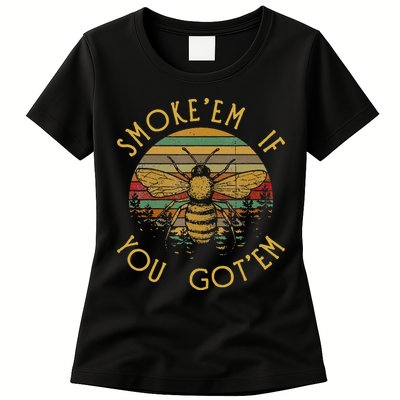 Vintage Funny Beekeeping Bee Gifts Smoke Them Bees Womens T-Shirt