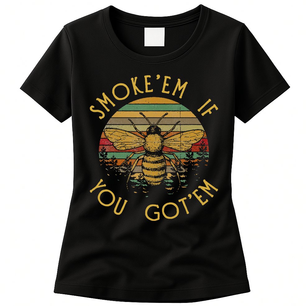 Vintage Funny Beekeeping Bee Gifts Smoke Them Bees Womens T-Shirt