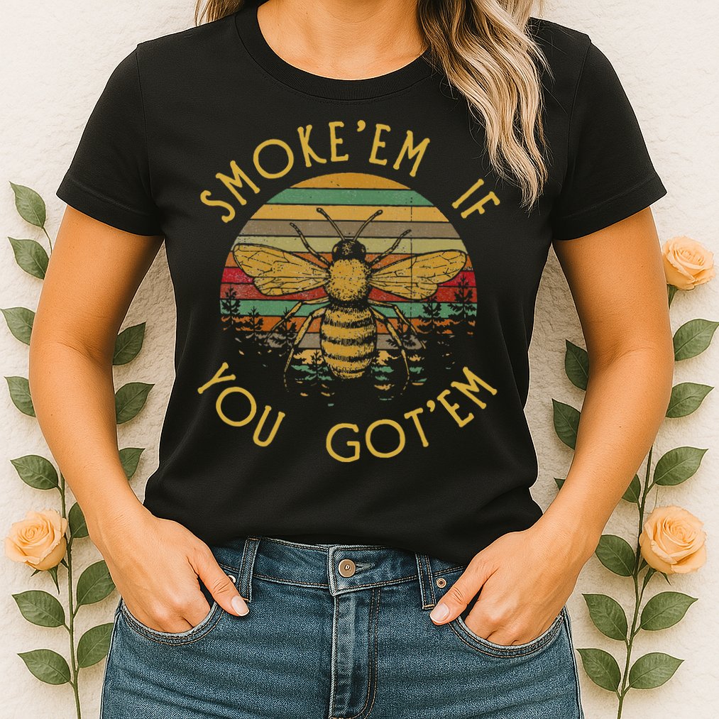 Vintage Funny Beekeeping Bee Gifts Smoke Them Bees Womens T-Shirt