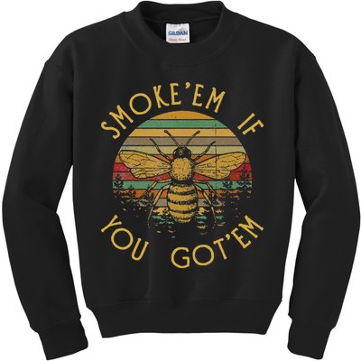 Vintage Funny Beekeeping Bee Gifts Smoke Them Bees Kids Sweatshirt