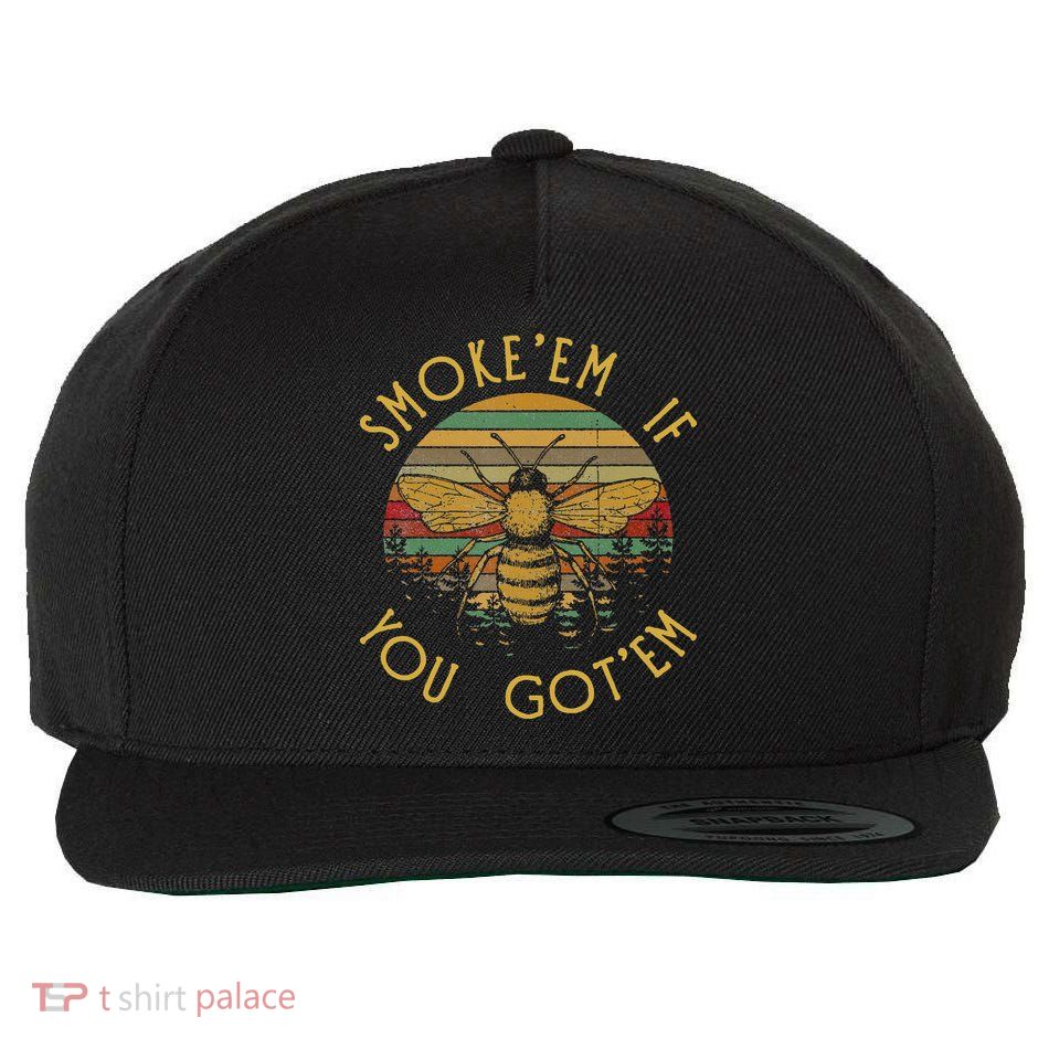 Vintage Funny Beekeeping Bee Gifts Smoke Them Bees Wool Snapback Cap