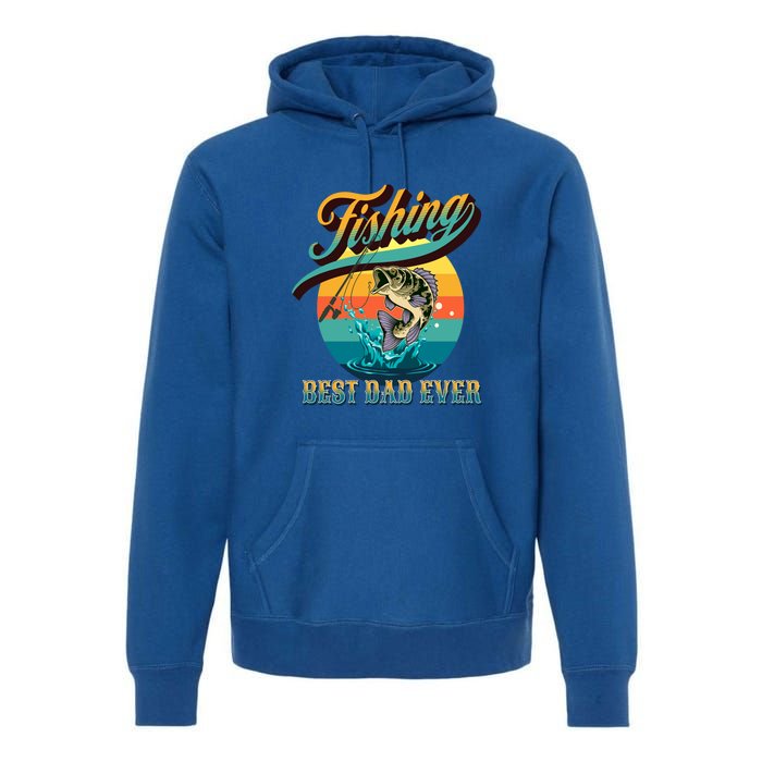 Vintage Fishing Best Dad Ever Father's Day Gift Premium Hoodie