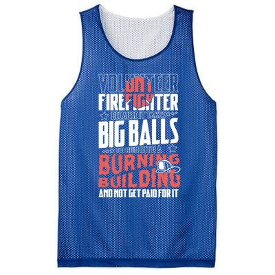 Volunteer Firefighter Big Balls Fire Fire Fighter Rescue Gift Mesh Reversible Basketball Jersey Tank