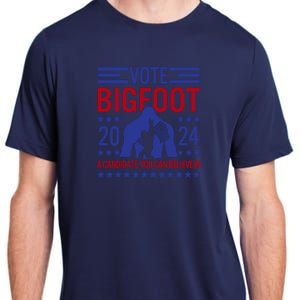 Vote For Bigfoot 2024 Funny Sasquatch Presidential Election Adult ChromaSoft Performance T-Shirt