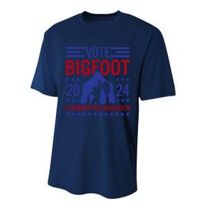 Vote For Bigfoot 2024 Funny Sasquatch Presidential Election Performance Sprint T-Shirt