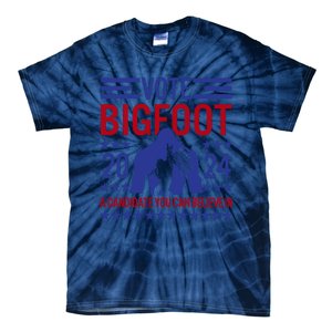 Vote For Bigfoot 2024 Funny Sasquatch Presidential Election Tie-Dye T-Shirt