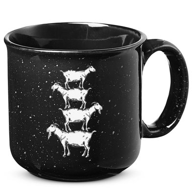 Vintage Four Buck Goats Over Each Other Farmer Goat Lovers 15oz Campfire Ceramic Mug