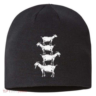 Vintage Four Buck Goats Over Each Other Farmer Goat Lovers Sustainable Beanie