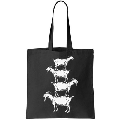 Vintage Four Buck Goats Over Each Other Farmer Goat Lovers Bag