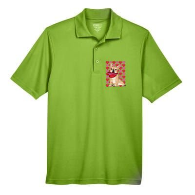 Valentine's French Bulldog With Heart Box Of Chocolates Cool Gift Men's Origin Performance Pique Polo