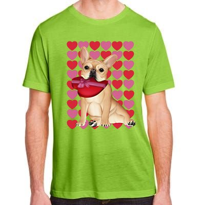 Valentine's French Bulldog With Heart Box Of Chocolates Cool Gift Adult ChromaSoft Performance T-Shirt